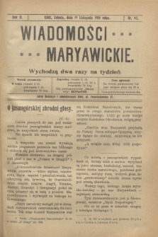 Wiadomości Maryawickie. R.2, nr 92 (19 listopada 1910)