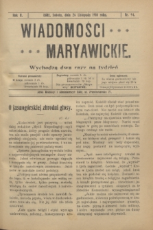 Wiadomości Maryawickie. R.2, nr 94 (26 listopada 1910)