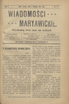 Wiadomości Maryawickie. R.2, nr 96 (3 grudnia 1910)