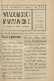 Wiadomości Maryawickie. R.3, № 5 (12 stycznia 1911)