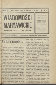 Wiadomości Maryawickie. R.3, № 6 (14 stycznia 1911)