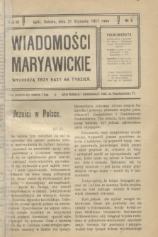 Wiadomości Maryawickie. R.3, № 9 (21 stycznia 1911)