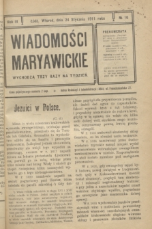 Wiadomości Maryawickie. R.3, № 10 (24 stycznia 1911)