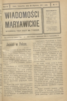 Wiadomości Maryawickie. R.3, № 11 (26 stycznia 1911)