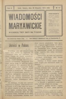 Wiadomości Maryawickie. R.3, № 12 (28 stycznia 1911)