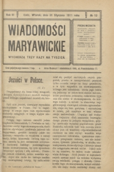 Wiadomości Maryawickie. R.3, № 13 (31 stycznia 1911)