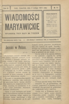 Wiadomości Maryawickie. R.3, № 14 (2 lutego 1911)
