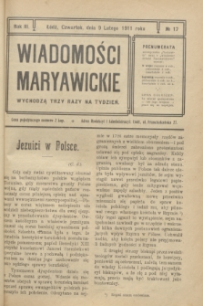 Wiadomości Maryawickie. R.3, № 17 (9 lutego 1911)