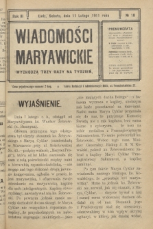 Wiadomości Maryawickie. R.3, № 18 (11 lutego 1911)