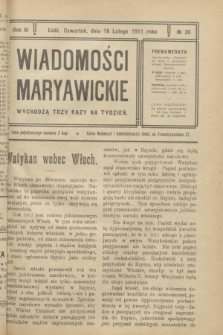 Wiadomości Maryawickie. R.3, № 20 (16 lutego 1911)