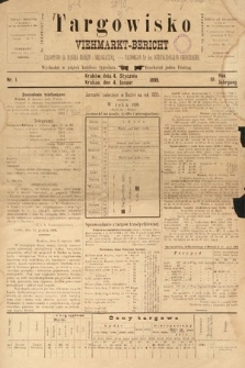 Targowisko : czasopismo dla handlu bydłem i nierogacizną = Viehmerkt-Bericht : Fachorgan für den Internationalem Viehverkehr. 1895, nr 1