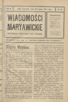 Wiadomości Maryawickie. R.3, № 23 (23 lutego 1911)