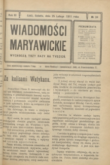 Wiadomości Maryawickie. R.3, № 24 (25 lutego 1911)
