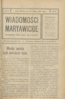 Wiadomości Maryawickie. R.3, № 25 (28 lutego 1911)