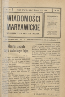 Wiadomości Maryawickie. R.3, № 28 (7 marca 1911)