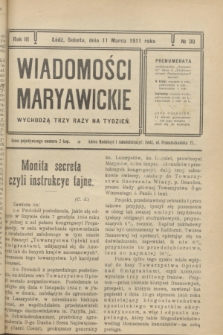 Wiadomości Maryawickie. R.3, № 30 (11 marca 1911)