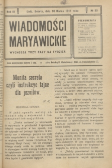 Wiadomości Maryawickie. R.3, № 33 (18 marca 1911)