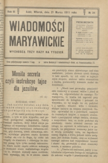 Wiadomości Maryawickie. R.3, № 34 (21 marca 1911)