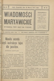 Wiadomości Maryawickie. R.3, № 35 (23 marca 1911)