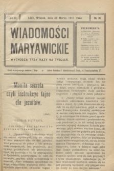 Wiadomości Maryawickie. R.3, № 37 (28 marca 1911)