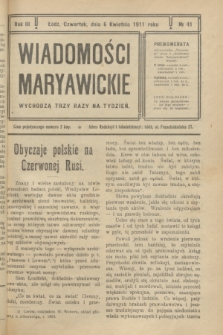 Wiadomości Maryawickie. R.3, № 41 (6 kwietnia 1911)
