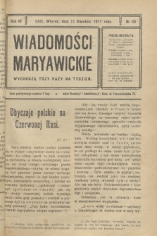 Wiadomości Maryawickie. R.3, № 43 (11 kwietnia 1911)