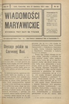 Wiadomości Maryawickie. R.3, № 49 (27 kwietnia 1911)