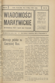 Wiadomości Maryawickie. R.3, № 52 (4 maja 1911)