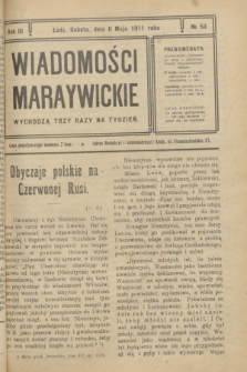 Wiadomości Maryawickie. R.3, № 53 (6 maja 1911)