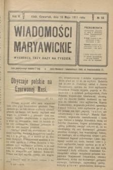 Wiadomości Maryawickie. R.3, № 58 (18 maja 1911)