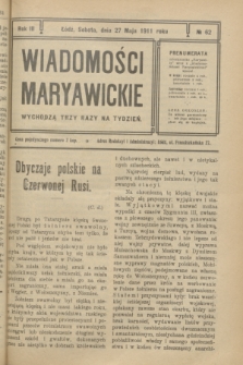 Wiadomości Maryawickie. R.3, № 62 (27 maja 1911)