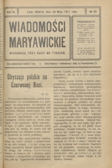 Wiadomości Maryawickie. R.3, № 63 (30 maja 1911)