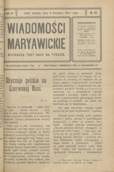 Wiadomości Maryawickie. R.3, № 65 (3 czerwca 1911)