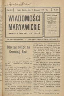 Wiadomości Maryawickie. R.3, № 71 (17 czerwca 1911)
