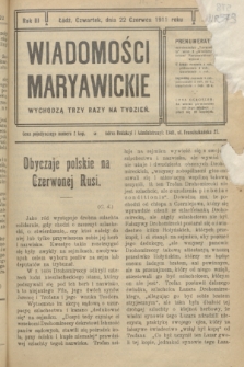 Wiadomości Maryawickie. R.3, № 73 (22 czerwca 1911)