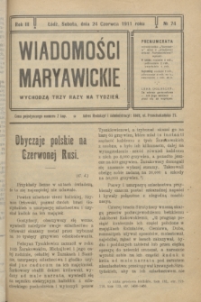 Wiadomości Maryawickie. R.3, № 74 (24 czerwca 1911)