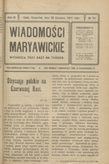 Wiadomości Maryawickie. R.3, № 76 (29 czerwca 1911)