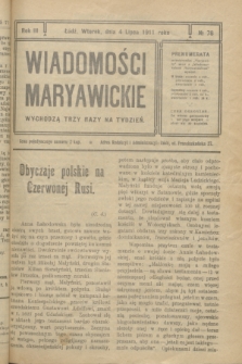 Wiadomości Maryawickie. R.3, № 78 (4 lipca 1911)