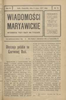Wiadomości Maryawickie. R.3, № 79 (6 lipca 1911)