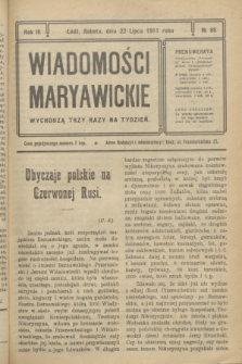 Wiadomości Maryawickie. R.3, № 86 (22 lipca 1911)