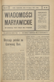 Wiadomości Maryawickie. R.3, № 88 (27 lipca 1911)