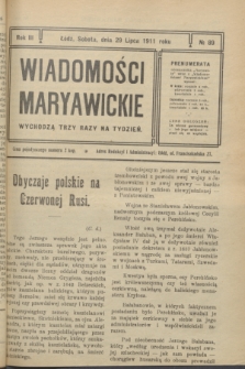 Wiadomości Maryawickie. R.3, № 89 (29 lipca 1911)