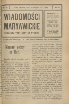 Wiadomości Maryawickie. R.3, № 93 (8 sierpnia 1911)