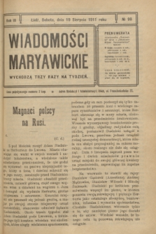 Wiadomości Maryawickie. R.3, № 98 (19 sierpnia 1911)