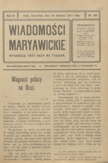 Wiadomości Maryawickie. R.3, № 100 (24 sierpnia 1911)