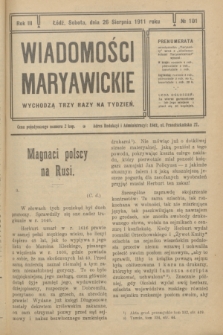 Wiadomości Maryawickie. R.3, № 101 (26 sierpnia 1911)