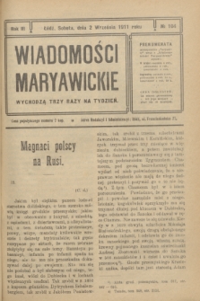 Wiadomości Maryawickie. R.3, № 104 (2 września 1911)