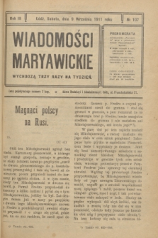 Wiadomości Maryawickie. R.3, № 107 (9 września 1911)