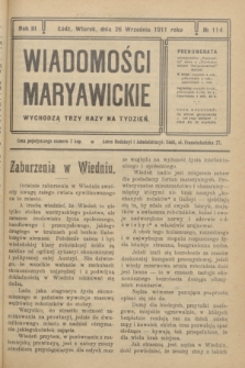 Wiadomości Maryawickie. R.3, № 114 (26 września 1911)