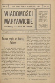 Wiadomości Maryawickie. R.3, № 116 (30 września 1911)
